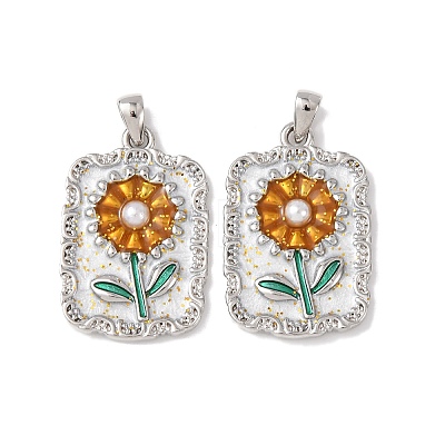 Brass Enamel Pendants KK-C143-49P-1