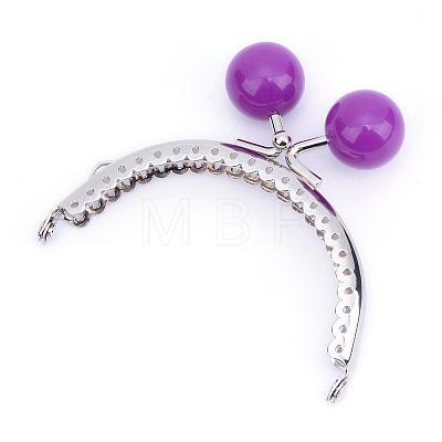 Iron Purse Frame Handle with Solid Color Acrylic Beads FIND-Q038P-D06-1