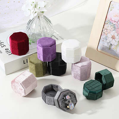 Velvet Cover Plastic Couple Ring Box VBOX-WH20003-001J-1