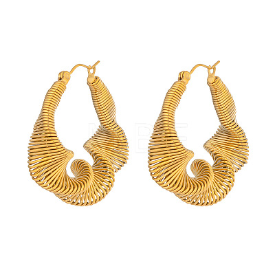 Twist 304 Stainless Steel Hoop Earrings JE2678-1-1