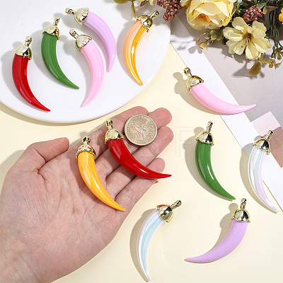 12Pcs 6 Colors Opaque Acrylic Big Pendants FIND-ME0003-97-1
