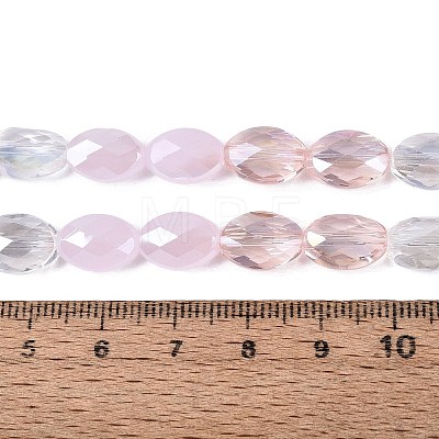 Electroplate Imitation Jade & Opaque & Transparent Glass Beads Strands EGLA-Q135-8x11MM-01B-1