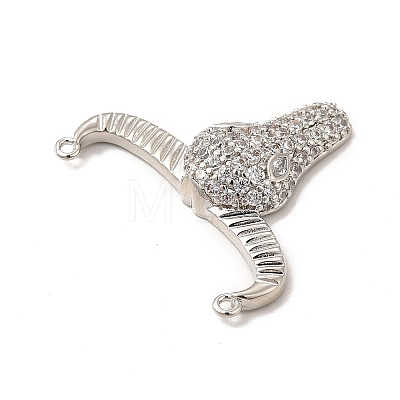 Rack Plating Brass Micro Pave Cubic Zirconia Connector Charms KK-P230-04P-03-1