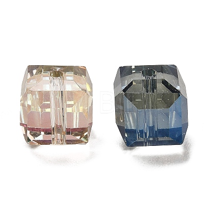 Faceted Cube Electorplated Glass Beads X-EGLA-E006-M3-1