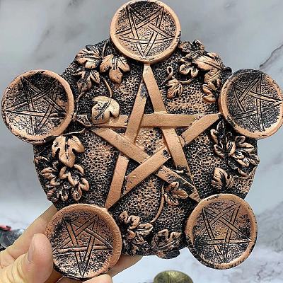 Resin Star Wooden Tealight Candle Holders PW-WG42BE3-07-1