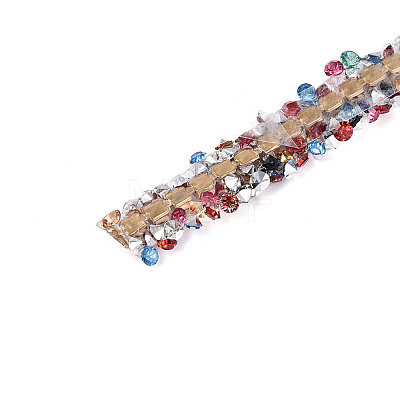 Resin Rhinestone Crystals Beaded Trim DIY-N008-05-1