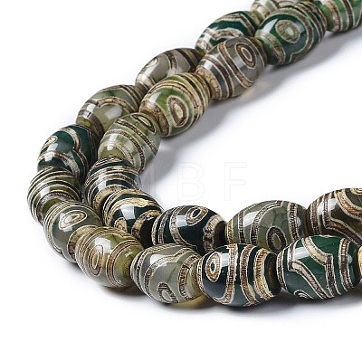 Tibetan Style dZi Beads Strands TDZI-E005-01A-1