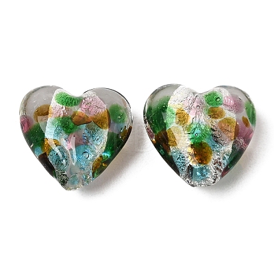 Transparent Handmade Silver Foil Glass Lampwork Beads LA-CBA9CDE-01-1