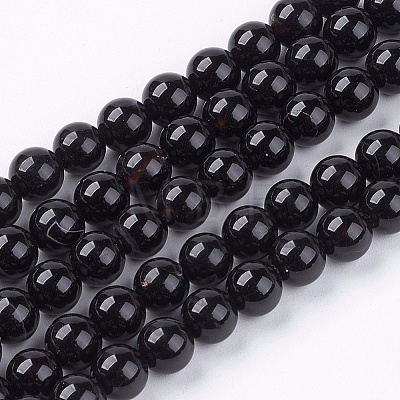 Natural Black Onyx Beads Strands LS-G-H1567-6MM-1