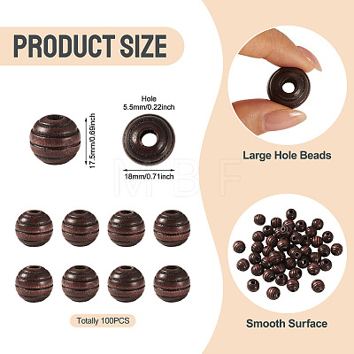 Wood European Beads WOOD-TA0003-10B-1