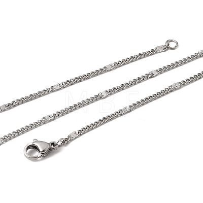 12Pcs 2.2MM 304 Stainless Steel Textured Twisted Chain Necklaces for Men Women NJEW-H093-20P-01-1
