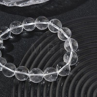 Natural Quartz Crystal Round Beaded Stretch Bracelets GG-CBA12F1-02E-12-1
