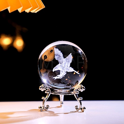 Inner Carving Glass Crystal Ball Diaplay Decoration PW-WGD9143-09-1