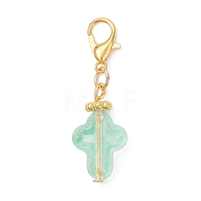 9Pcs Glass Pendant Decorations HJEW-JM03929-01-1