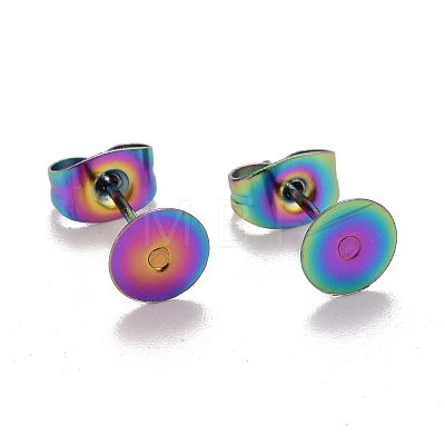 Ion Plating(IP) Rainbow Color 304 Stainless Steel Stud Earring Findings STAS-K238-02A-1