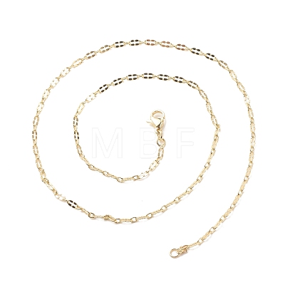 Brass Oval Link Chains Necklace for Women NJEW-P265-23G-1