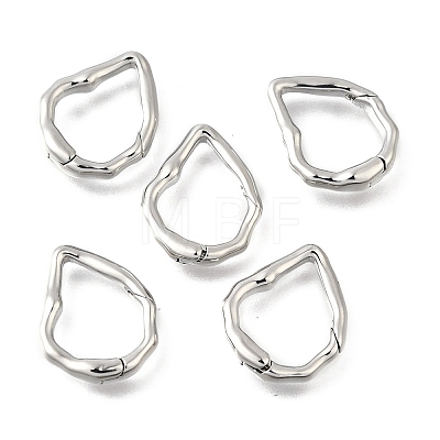 Brass Irregularity Spring Gate Rings KK-U072-43A-P-1