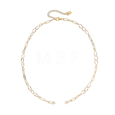 Brass Paperclip Chain Twisted Chain Necklace Making AJEW-JB01543-1