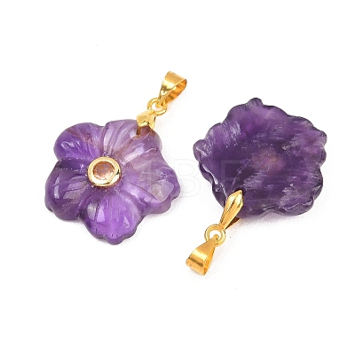 Natural Amethyst Carved Pendants G-A315-01G-03-1