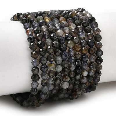 Natural Iolite Beads Strands G-G343-B01-3mm-1