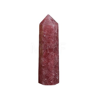 Point Tower Natural Strawberry Quartz Healing Stone Wands PW-WG27186-01-1