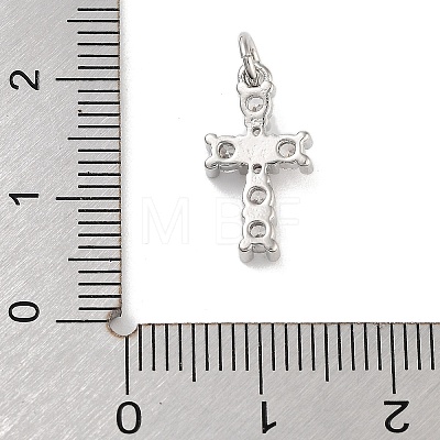 Rack Plating Brass Clear Cubic Zirconia Pendants KK-M293-13P-1