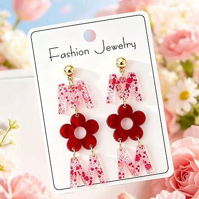 Acrylic Stud Dangle Earrings for Women WG1F7D6-02-1
