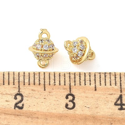 Brass Micro Pave Cubic Zirconia Connector Charms KK-U056-36G-1