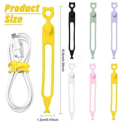 12Pcs Silicone Flexible Cord Organizer FIND-FS0005-33C-1