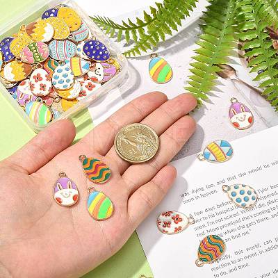 60Pcs 12 Styles Alloy Enamel Pendants ENAM-CJ0002-76-1