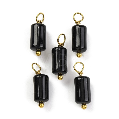 Natural Obsidian Cloumn Pendants STAS-H221-04G-08-1