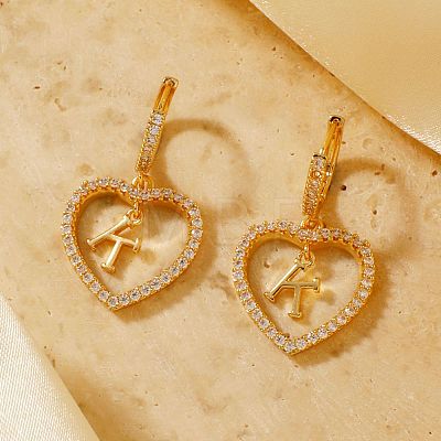Brass Heart Hoop Earrings BR9605-6-1