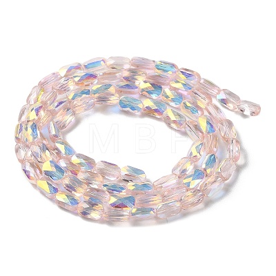 Transparent Electroplate Glass Beads Strands X-GLAA-Q099-G01-07-1