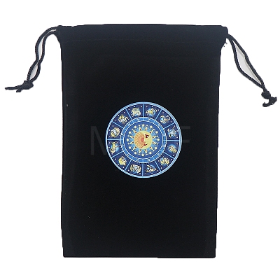 Velvet Tarot Cards Storage Drawstring Bags PW-WGD1949-02-1