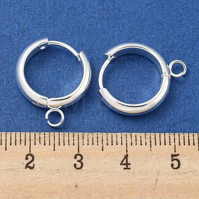 201 Stainless Steel Huggie Hoop Earring Findings STAS-P283-01W-S-1