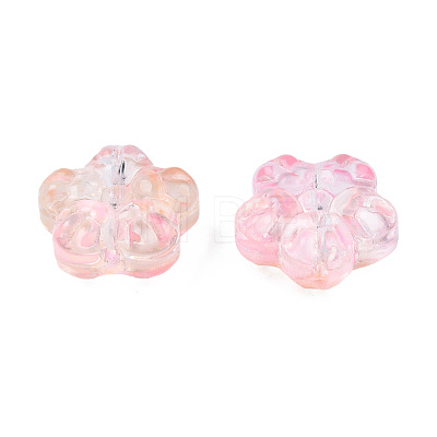 Transparent Spray Painted Glass Beads GLAA-N035-029-G03-1