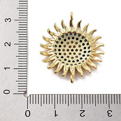 Rack Plating Brass Micro Pave Cubic Zirconia Connector Charms KK-Z071-41G-1