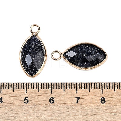 Synthetic Blue Goldstone Faceted Pendants G-G193-01G-13-1