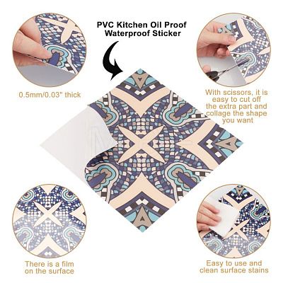 PVC Kitchen Oil Proof Waterproof Sticker DIY-WH0204-66-1