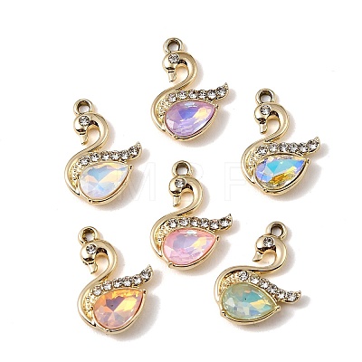UV Plating Alloy Glass Pendants FIND-K032-35G-1