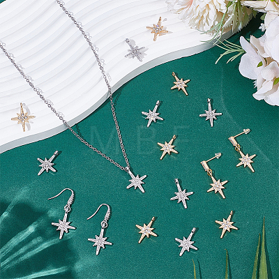 32Pcs 2 Colors Alloy with Rhinestone Pendants FIND-SC0023-34-1