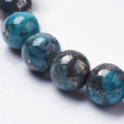 Natural Pyrite Beads Strands G-K181-01-I02-1