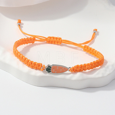 Easter Adjustable Alloy Enamel Link Polyester Cord Braided Bracelets WGB2890-03-1