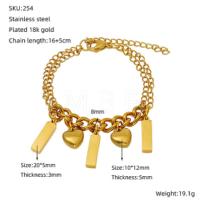 Valentine's Day 304 Stainless Steel Charm Bracelets FS-WGE53E0-02-1