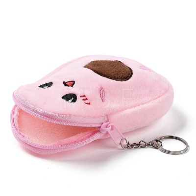 Cartoon Style Avocado Fluffy Cloth Wallets AJEW-I066-01A-1