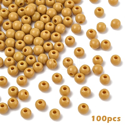100Pcs Opaque Acrylic Beads MACR-YW0003-84E-1