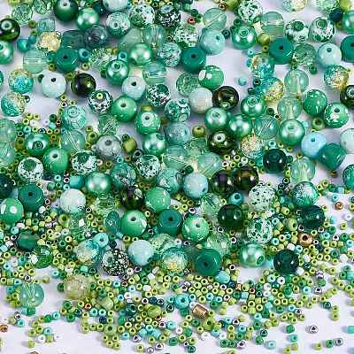 2 Bag Glass Round Beads Set JX547K-1