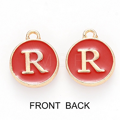 Golden Plated Enamel Alloy Charms ENAM-SZ0001-26C-R-1