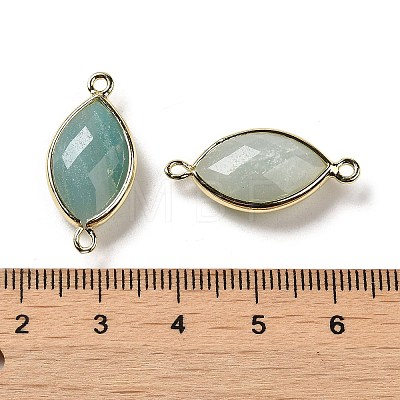 Natural Flower Amazonite Faceted Connector Charms G-K347-03G-19-1