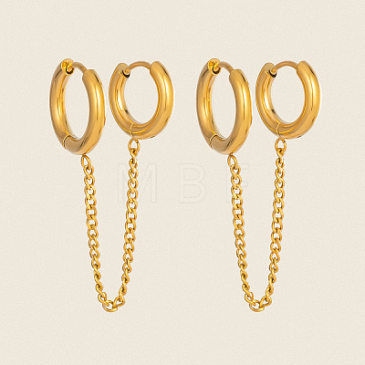 304 Stainless Steel Double Hoop Earrings for Women XJ9052-1-1